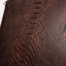 Load image into Gallery viewer, The Varese Brown Hand-Painted Python Leather 14” Laptop Portfolio
