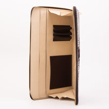 Load image into Gallery viewer, The Varese Brown Hand-Painted Python Leather 14” Laptop Portfolio