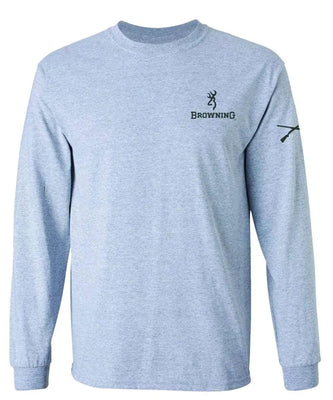 Browning Whitetail Flag (Sport Grey) - Mens Long Sleeve T-Shirt (Closeout)