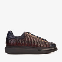 Load image into Gallery viewer, The Adler Navy Blue &amp; Burgundy Snk Leather Men Sneaker Limited Edition