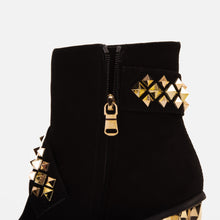 Load image into Gallery viewer, The Metal Black Suede Leather Block Heel Women Boot