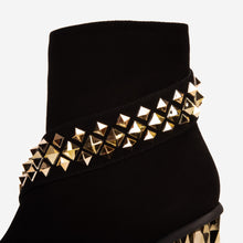 Load image into Gallery viewer, The Metal Black Suede Leather Block Heel Women Boot
