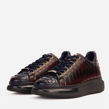 Load image into Gallery viewer, The Adler Navy Blue &amp; Burgundy Snk Leather Men Sneaker Limited Edition
