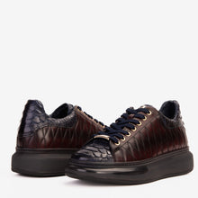 Load image into Gallery viewer, The Adler Navy Blue &amp; Burgundy Snk Leather Men Sneaker Limited Edition