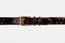 Load image into Gallery viewer, The Jupiter Burgundy Patent Leather Spike Leather Belt