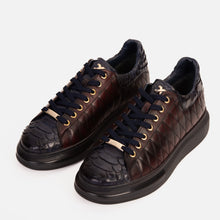 Load image into Gallery viewer, The Adler Navy Blue &amp; Burgundy Snk Leather Men Sneaker Limited Edition