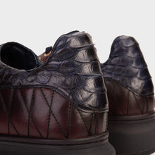 Load image into Gallery viewer, The Adler Navy Blue &amp; Burgundy Snk Leather Men Sneaker Limited Edition