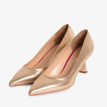 Load image into Gallery viewer, The Brunello Gold Leather Pump Women Shoe