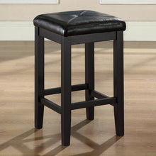 Load image into Gallery viewer, Set of 2 - Black 24-inch Backless Barstools with Faux Leather Seat