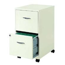 Load image into Gallery viewer, 2-Drawer Pearl White Steel File Cabinet with Casters