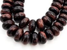 Load image into Gallery viewer, 8-18mm High Quality Natural Red Tiger Eye Graduated, Rondelle Smooth/Faceted Gemstone Beads, 15inch strand, SKU#U191/U201