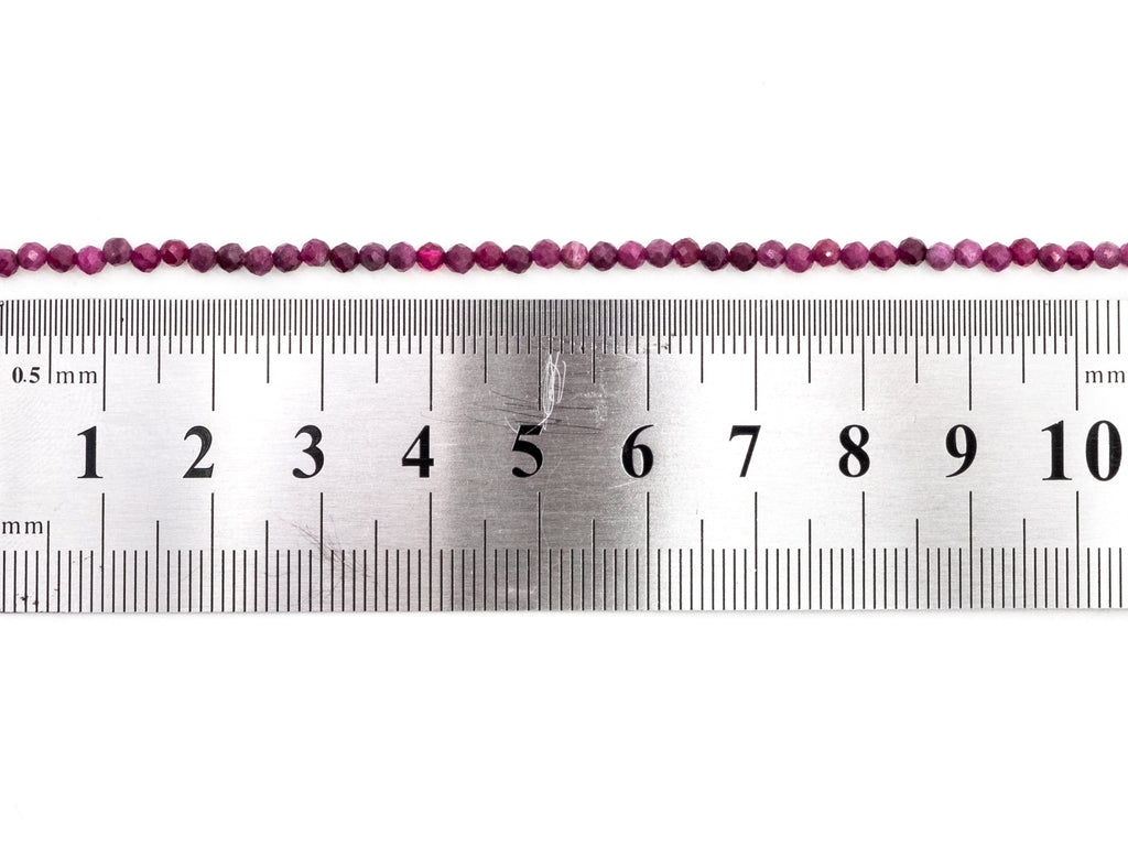 High Quality Natural Ruby Faceted Round 3mm Beads