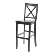Load image into Gallery viewer, Set of 2 - X-Back Solid Wood 30-inch Barstools in Black Finish