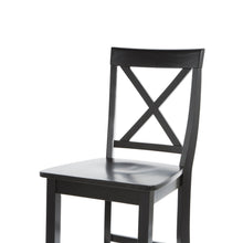 Load image into Gallery viewer, Set of 2 - X-Back Solid Wood 30-inch Barstools in Black Finish