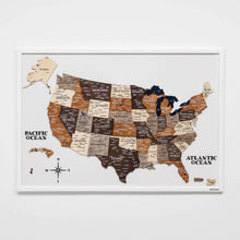 Load image into Gallery viewer, 3D Wooden USA Map on Board Multicolor