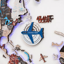 Load image into Gallery viewer, Travel Tracker 3D Colored Wooden World Map – Aqua