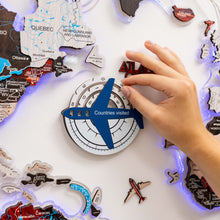 Load image into Gallery viewer, Travel Tracker 3D Colored Wooden World Map – Aqua