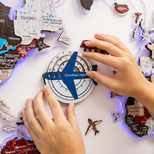 Load image into Gallery viewer, Travel Tracker 3D Colored Wooden World Map – Aqua