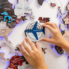 Load image into Gallery viewer, Travel Tracker 3D Colored Wooden World Map – Aqua