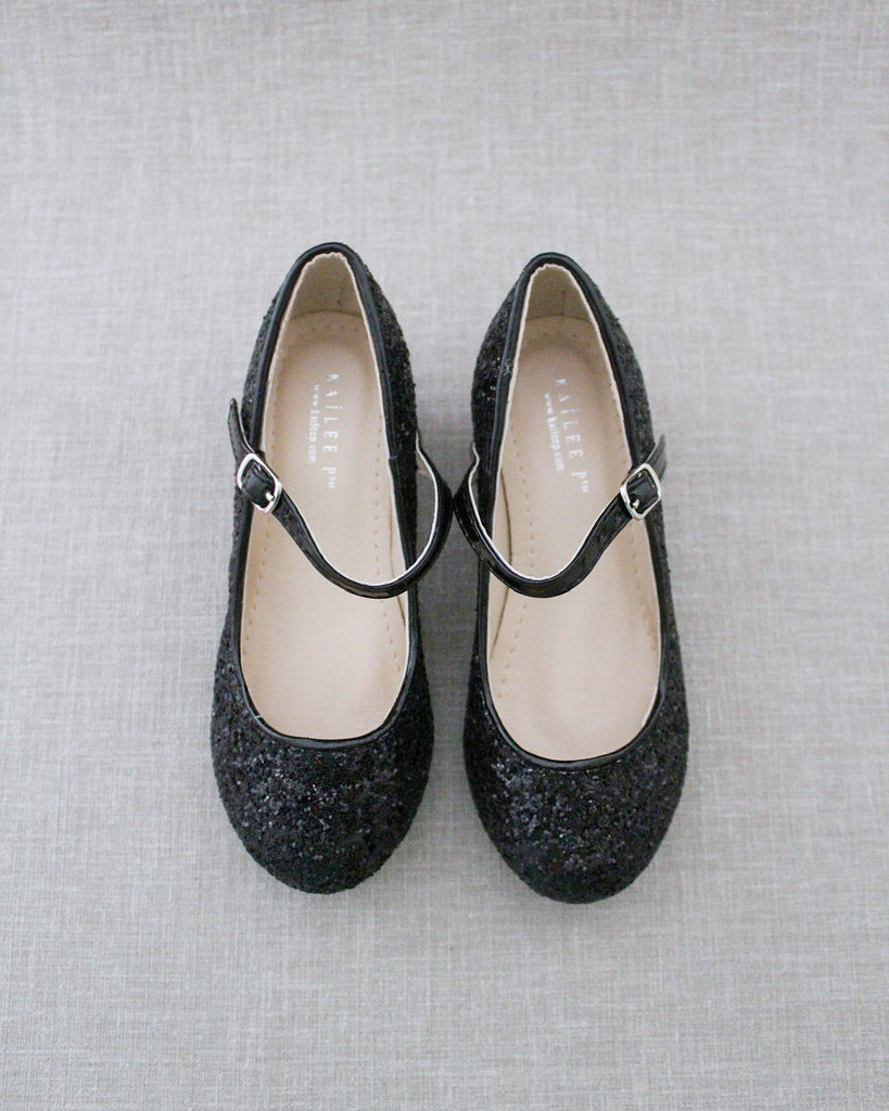 Rock Glitter Mary Jane with Glitter Heels for Girls