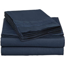 Load image into Gallery viewer, King size 4-Piece Wrinkle-Free Microfiber Sheet Set in Navy Blue