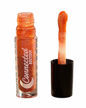 Load image into Gallery viewer, Promise pink duochrome lip gloss with duochrome glitter apple scented