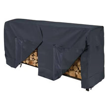 Load image into Gallery viewer, Black Outdoor Firewood Rack Cover - Fits 8-ft. Log Rack