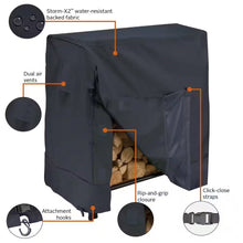 Load image into Gallery viewer, Black Firewood Rack Cover - Fits 4-ft. Log Racks
