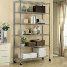 Load image into Gallery viewer, Heavy Duty 6-Shelf Metal Storage Rack Shelving Unit with Casters