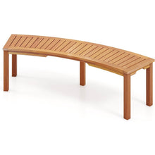 Load image into Gallery viewer, Outdoor 2-Person Backless Wooden Garden Bench with Modern Arch Design