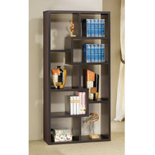Load image into Gallery viewer, Modern Cube Contemporary Style Bookcase in Cappuccino Finish