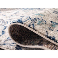Load image into Gallery viewer, 3' x 5' Coastal Blue Grey Damask Indoor Area Rug