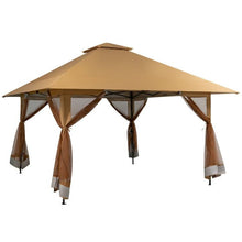 Load image into Gallery viewer, Brown 13 x 13 Ft Pop-Up Gazebo Outdoor Canopy w/ Mesh Mosquito Netting Sidewalls