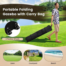 Load image into Gallery viewer, Brown 13 x 13 Ft Pop-Up Gazebo Outdoor Canopy w/ Mesh Mosquito Netting Sidewalls