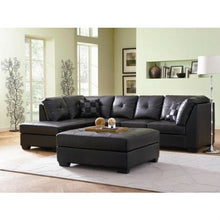 Load image into Gallery viewer, Black Bonded Leather Sectional Sofa with Left Side Chaise