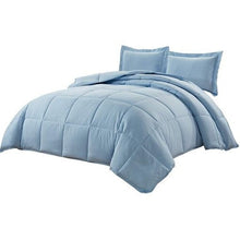 Load image into Gallery viewer, Queen Size Reversible Microfiber Down Alternative Comforter Set in Blue