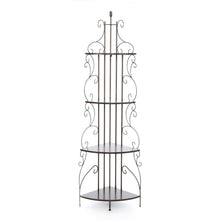 Load image into Gallery viewer, Ornate 4-Tier Metal Corner Bakers Rack Kitchen Dining Shelf