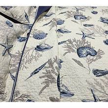 Load image into Gallery viewer, Queen size 100-Percent Cotton 3-Piece Bedspread Quilt Set Ocean Beach Sea Shells Marine Starfish