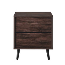 Load image into Gallery viewer, Mid-Century Modern 1-Drawer Nightstand End Table in Dark Brown Wood Finish