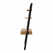 Load image into Gallery viewer, Farmhouse Rustic Oak Black Leaning Ladder Writing Desk 2 Shelves