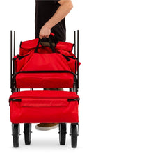 Load image into Gallery viewer, Collapsible Utility Wagon Cart Indoor/Outdoor with Canopy - Red