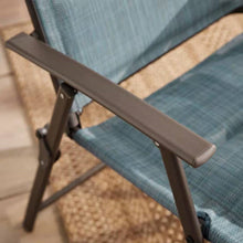 Load image into Gallery viewer, Set of 2 - Outdoor Folding Patio Dining Chair with Blue Denim Padded Seat