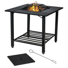 Load image into Gallery viewer, 4 in 1 Square Fire Pit, Grill Cooking BBQ Grate, Ice Bucket, Dining Table