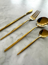 Load image into Gallery viewer, Monaco Gold Flatware Set - 16 Piece