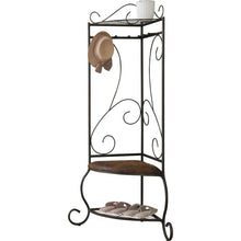 Load image into Gallery viewer, Corner Metal Hall Tree Entryway Coat Rack Upholstered Storage Bench Shoe Rack