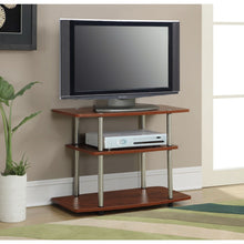 Load image into Gallery viewer, Modern Wood and Metal TV Stand in Cherry Brown Finish