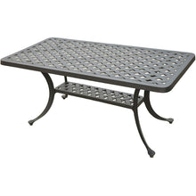 Load image into Gallery viewer, Solid Cast Aluminum 21 x 42 inch Outdoor Patio Dining Cocktail Table - Charcoal
