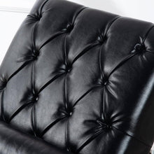 Load image into Gallery viewer, Black Faux Leather Upholstered Armless Chaise Lounge Chair with Lumbar Pillow