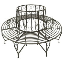 Load image into Gallery viewer, Roundabout Circular Outdoor Garden Tree Bench in Heavy Duty Grey Steel