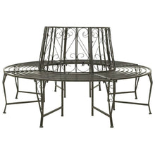 Load image into Gallery viewer, Roundabout Circular Outdoor Garden Tree Bench in Heavy Duty Grey Steel